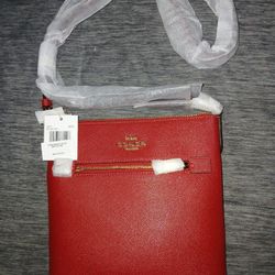 Brand New Red Leather Coach Purse - Mini Crossbody Sling 