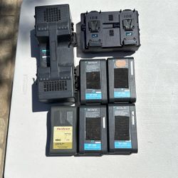 Sony V-Mount Battery Bundle – 6 Batteries + 2 Chargers (As-Is)