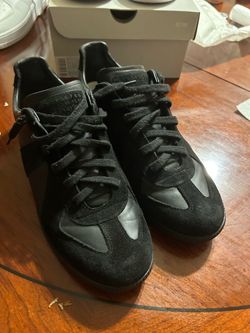 Maison Margiela  Black Suede & Leather Low-Top Sneakers - Men’s Size 11