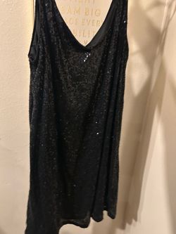 Sequined black dress- like new!