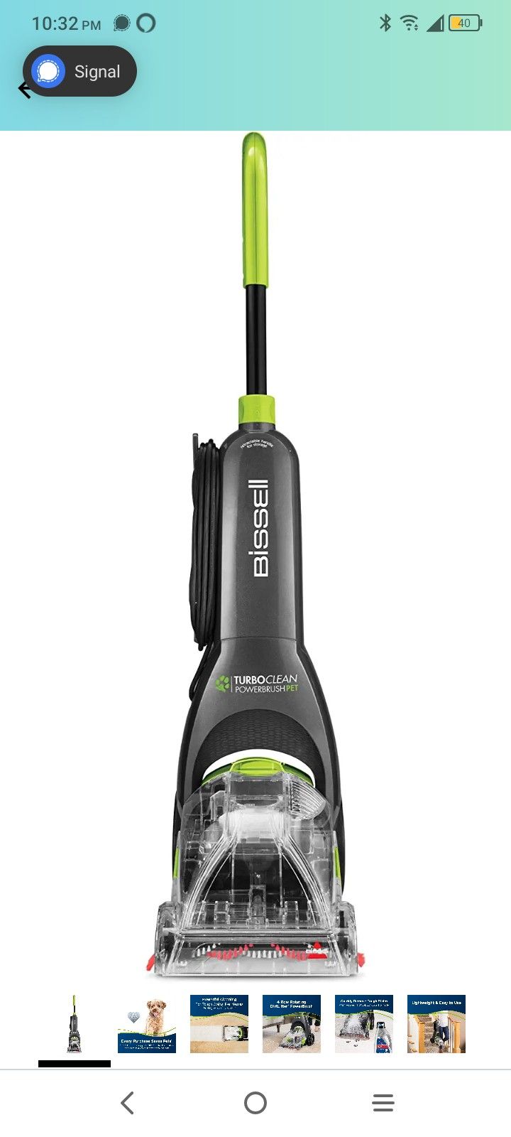 Bissell Turbo Clean Power Brush Pet Carpet Cleaner Model2987