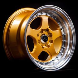 JNC010 Gold Machined Lip Wheels - 15"-19"