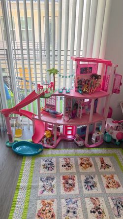 Barbie Dreamhouse Pool Party Doll House with 75+ pc, 3 Story Slide: Fully Assembled