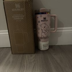 Pink and Chrome Winnie the Pooh 40 Oz Stanley Cup