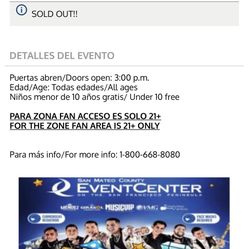 Sold Out Group Firme Tickets  Sept 5