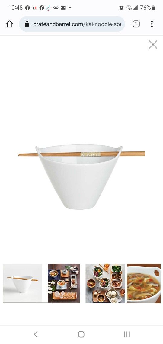 6.5" Kai Noodle Bowl with Chopsticks
