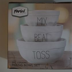 Parini Cookware 3 Piece Ceramic Mixing Bowl Set