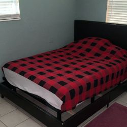 Queen Bed With Frame And Adjustable Base.