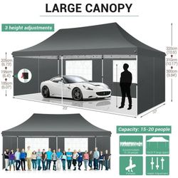 10x20 Pop Up Canopy Large Party Tent Shelter 10x20 With Sidewalls