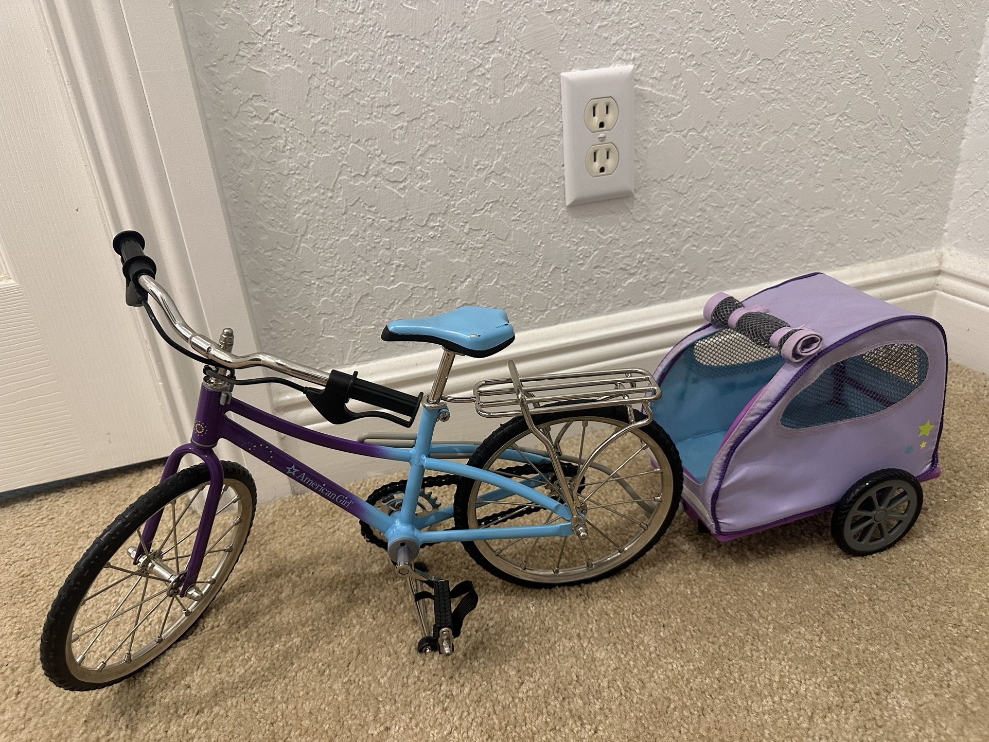 American Girl Doll Bike And Pet Carrier 