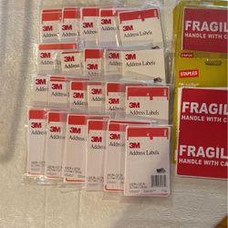 New 3m Address Labels And Fragile Stickers See Description
