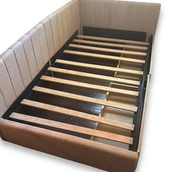 Harper & Bright Twin L-Shaped Upholstered Daybed with 2 Storage Drawers - Beige
