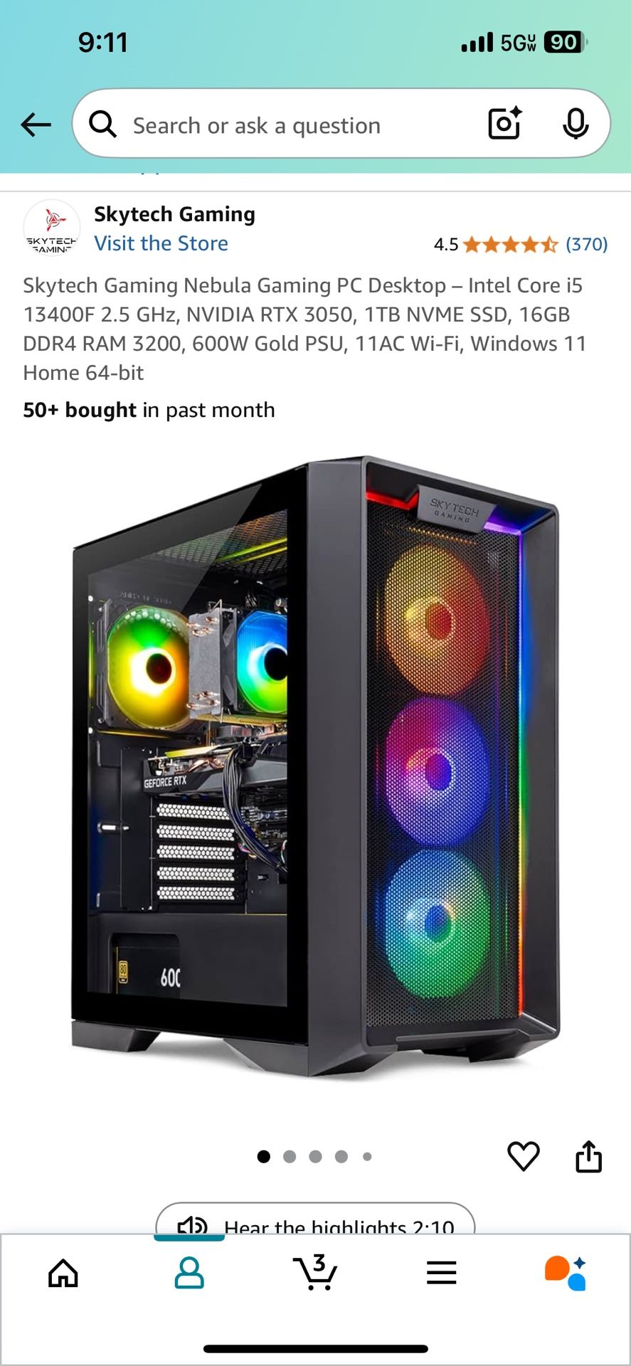 Sky tech Gaming Pc