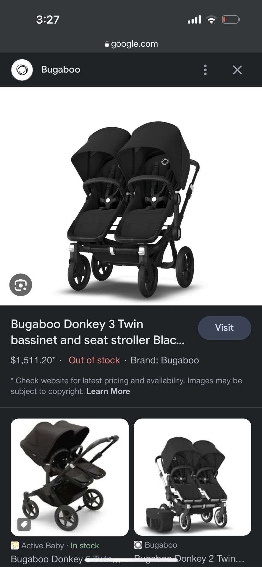 Bugaboo Donkey Duo  Stroller Double