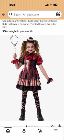 Spooktacular Creations Girls Scary Clown Costume