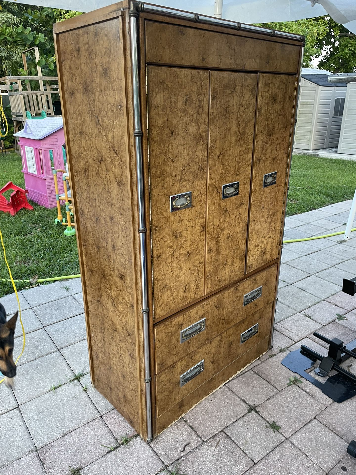 Wooden Storage Cabinet with Drawers & Shelves – Vintage Look | Gabinete de madera con cajones y estantes – Estilo vintage