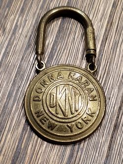 DKNY copper key chain decoration Beautiful Donna Karen Keychain Key charm Vintage All original authentic DKNY heavy gorgeous quality