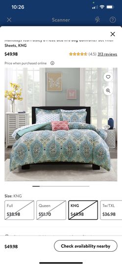 King Mainstays 8 Piece Coordinated Bedding Set