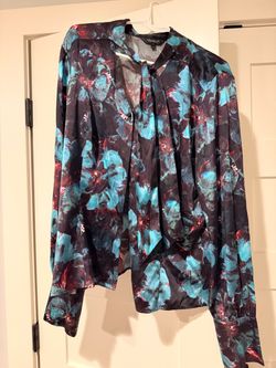 St. John Collection Floral Silk Blouse