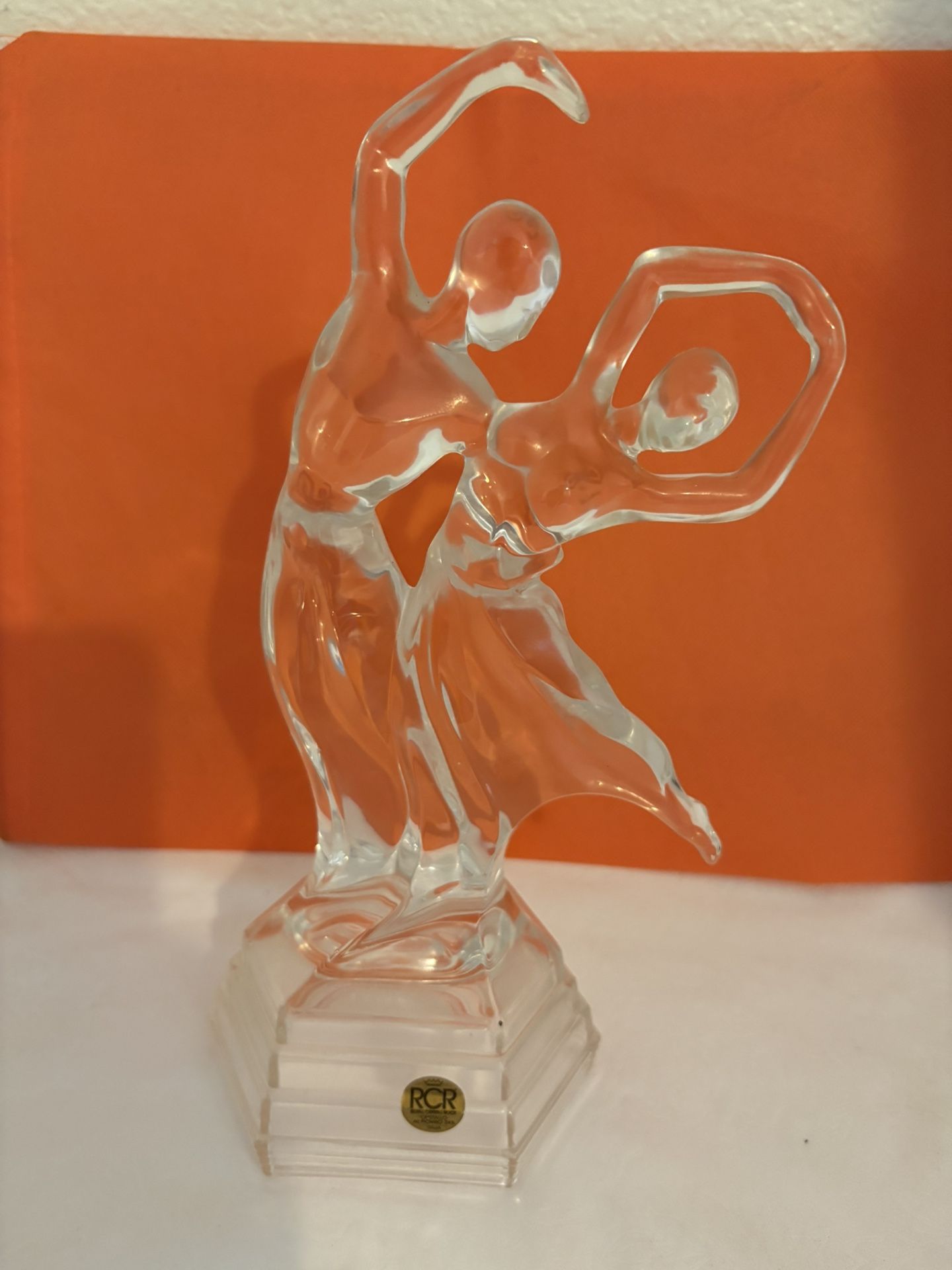 Italian RCR Royal Crystal Rock Crystal Bolero Statue, which depicts a dancing couple.