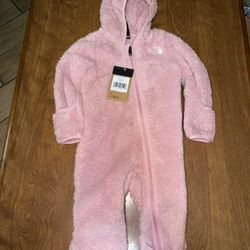 Infant Girl The North Face 12-18 M Fleece Bodysuit Nwt