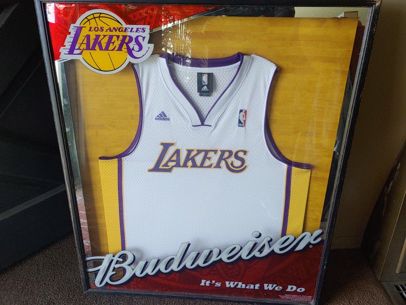 Lakers Jersey Budweiser Framed - Los Angeles Lakers Collectible