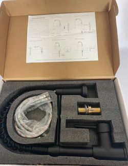 OWOFAN Commercial Pull-Down Spring Kitchen Faucet - Matte Black (Brand New)