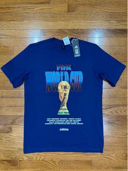 Adidas FIFA World Cup T-Shirt Blue Sizes Small Medium & X-Large Brand New