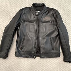 Harley Davidson Leather Cafe Racer Jacket Men L Back Patch Vented 24x26x28