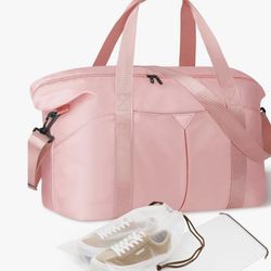 Duffle Bag for Travel, Carry-on Travel Bag with Trolley Sleeve, Sport Gym Bag for Women, Overnight Bag for Men, Hospital Bag for Labor and Delivery (P