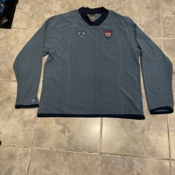 Nike USMNT Soccer Fleece Longsleeve Y2K Training Crewneck Youth SZ XL 16-18