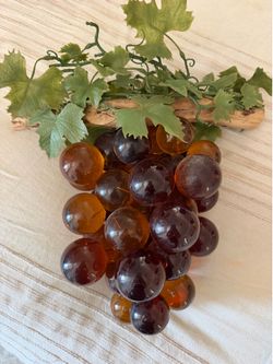 Vintage Lucite Grapes Amber Hanging