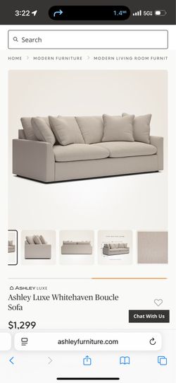 Ashley Luxe Whitehaven Boucle Sofa