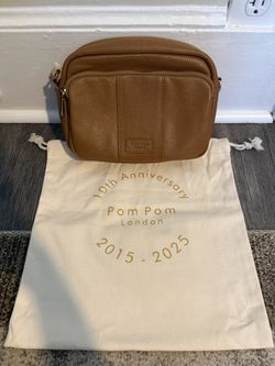 Pom Pom London Tan Leather Bag (No Strap)