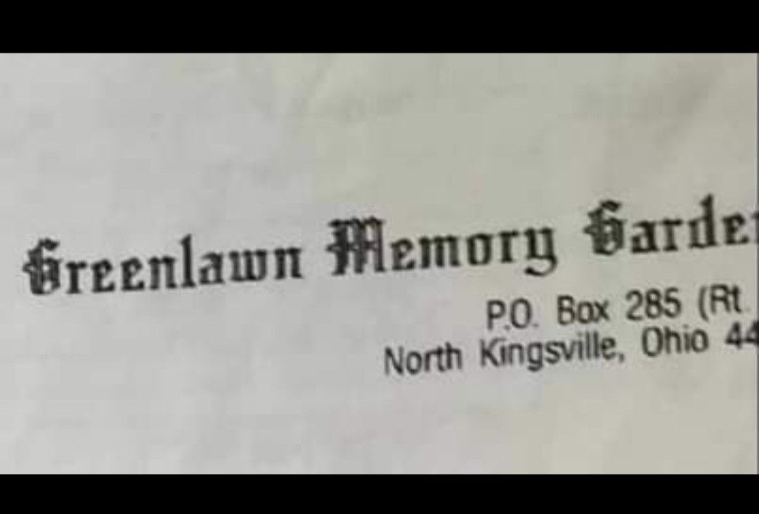 Greenlawn Memory Gardens burial plot, headstone, vault, vase and marker