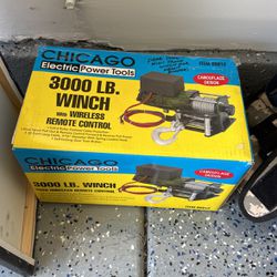 Chicago Electric Power Tool 3000 Pound Winch W/ Wireless Remote Control