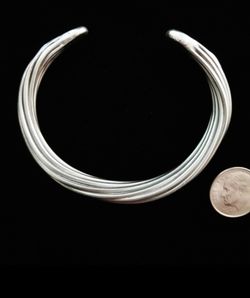 7" Handcrafted "NAVAJO" Sterling Silver Multi-strand Tapered Bracelet/Cuff