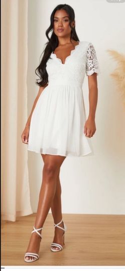 New White Short Dress (Size S)