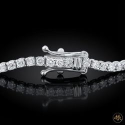 14K White Gold CVD Lab Diamond Tennis Bracelet