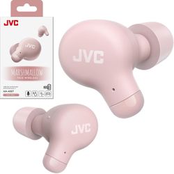 JVC Marshmallow True Wireless Bluetooth 5.3 Earbuds – 28H Battery, Memory Foam Earpieces for All-Day Comfort, IPX4 Water Resistant, Mic, Compact Case,