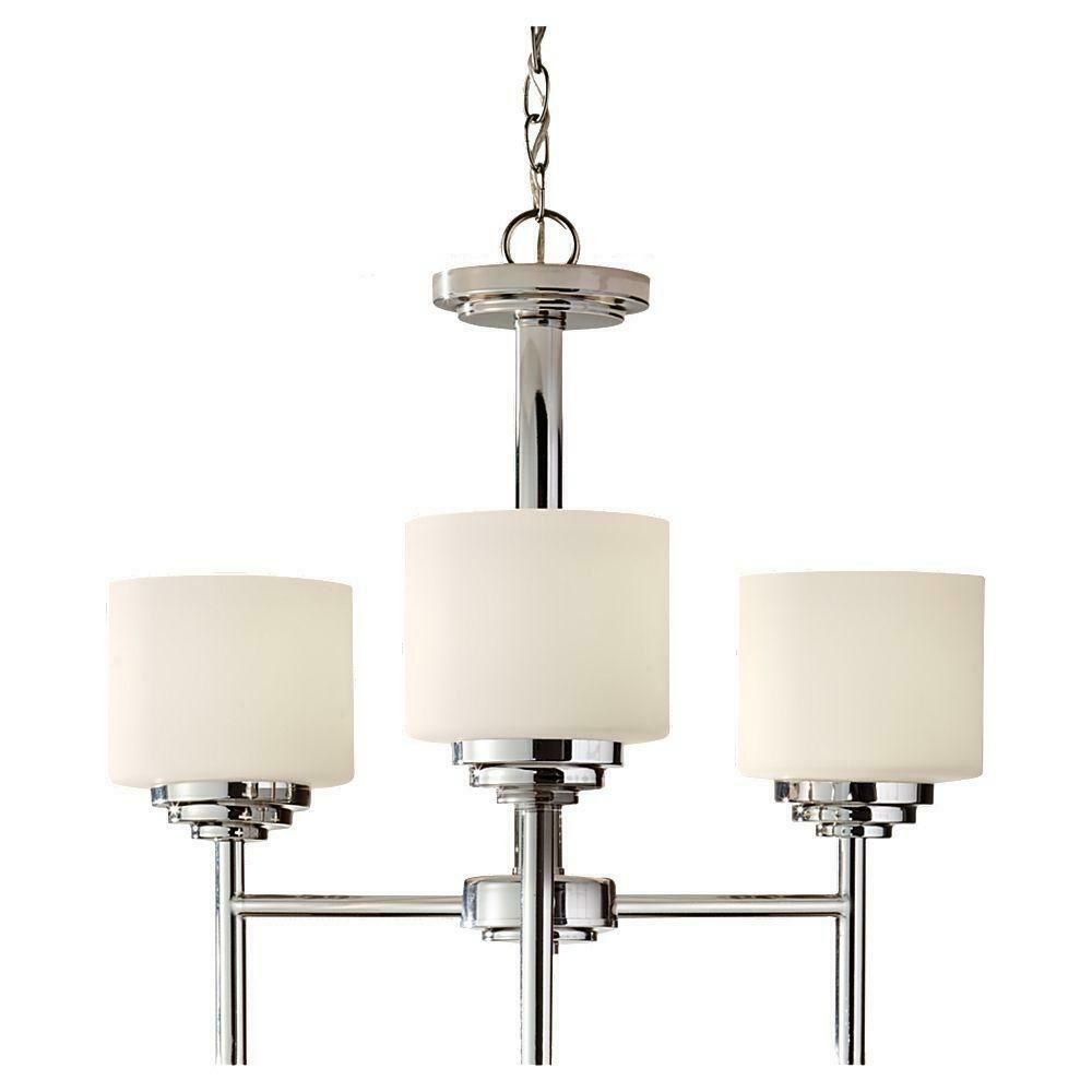 3-Light Brushed Nickel Kitchen Chandelier Shade Indoor Lighting Fixture Living Room Bedroom