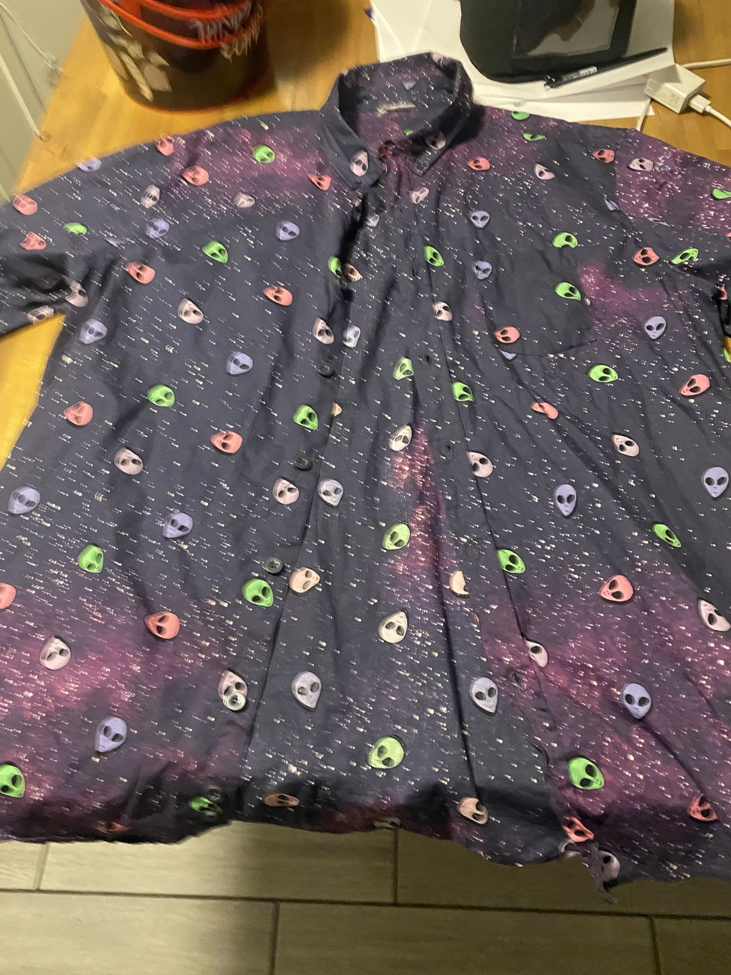 Men’s Alien Dress Shirt Halloween Costume Disco