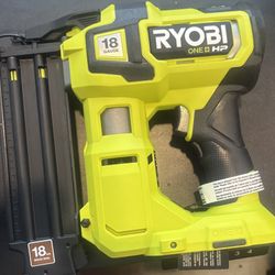 Ryobi P322 ONE + HP 18V 18- Gauge Brushless Cordless Air strike Brad Nailer (Tool Only)