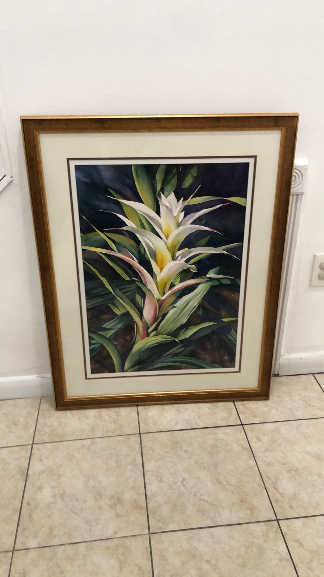 Bromeliad Floral Wall Art Painting Frame
