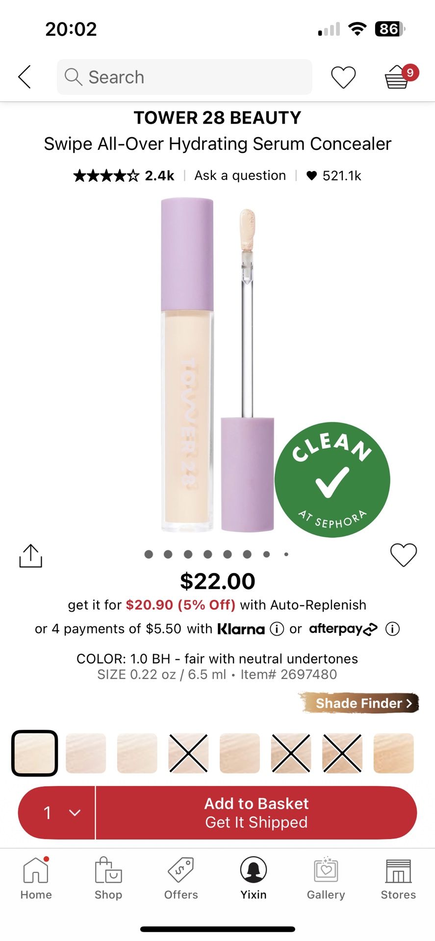 Tower 28 Beauty Swipe All-Over Hydrating Serum Concealer