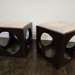 2 Stools/Chairs, Wood,  Trendy and Solid