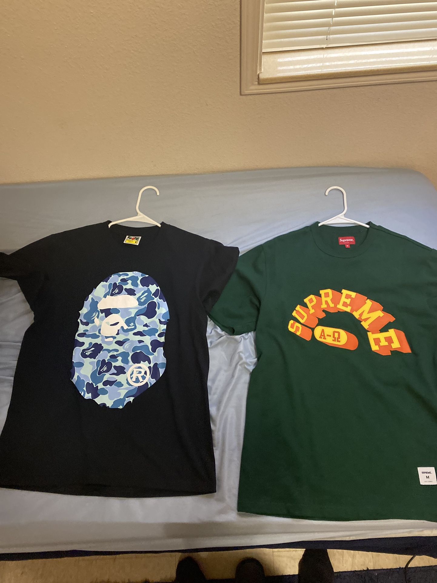 Bape And supreme Shirt Both Size Medium 