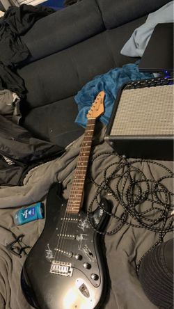 Electric guitar with amp