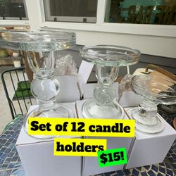 Set Of 12 Candle Holders! Small Medium And Large 