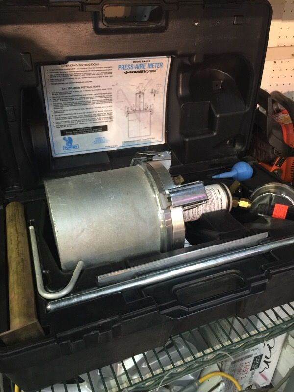 Forney concrete press air meter
